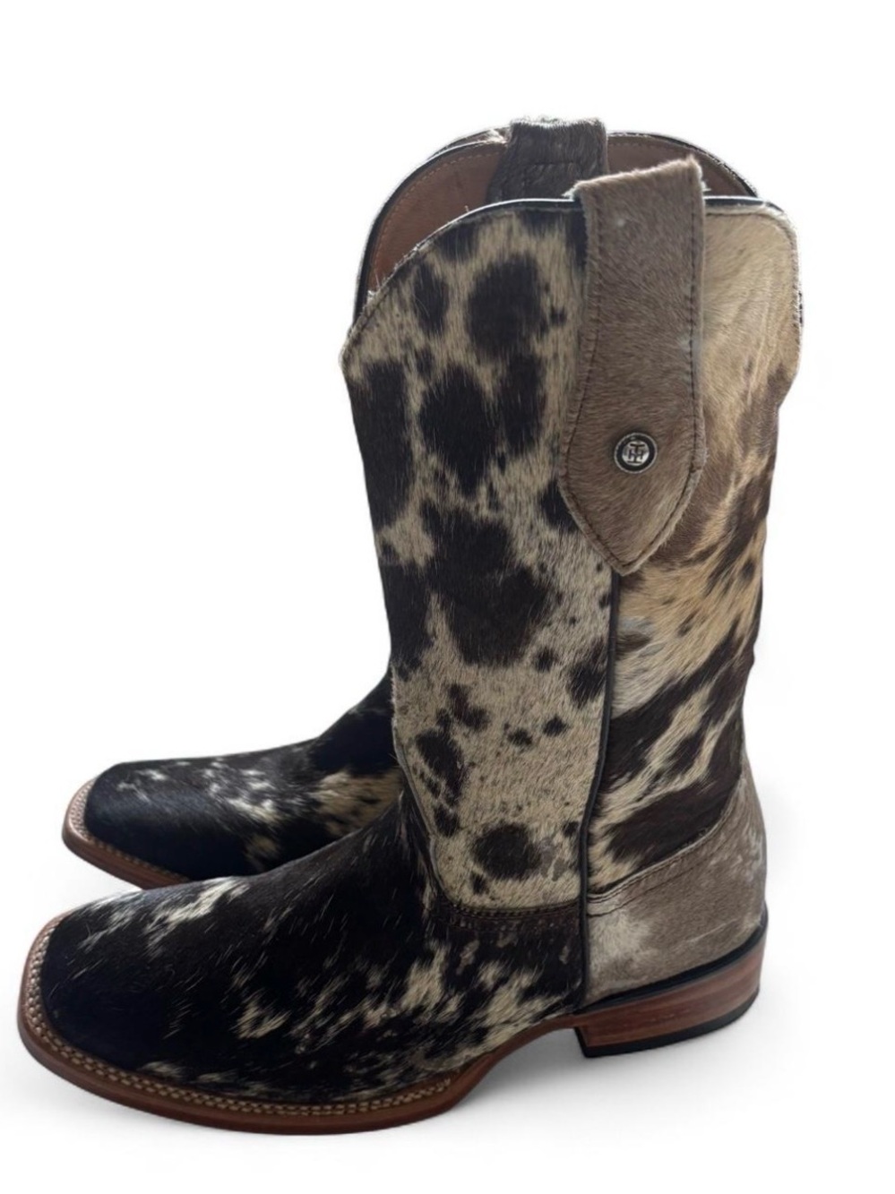 Men's Brown & Black Cowhide Western Boots